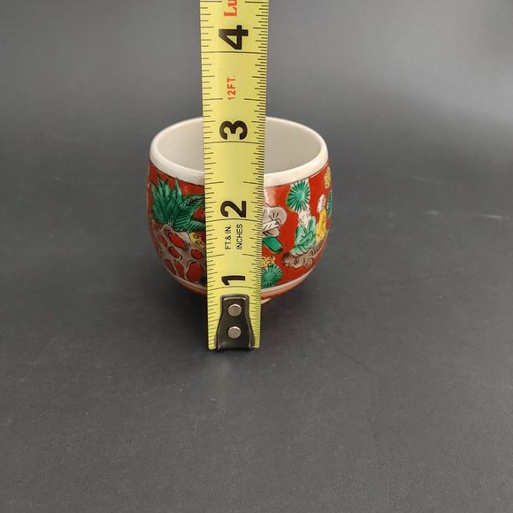 Vintage Kutani Ware Sake Cups Tea Set of 4 Japanese Ceramic Pottery Saki - Picture 8 of 8